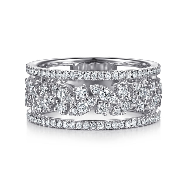 14K White Gold Diamond Marquise Easy Stackable Ring