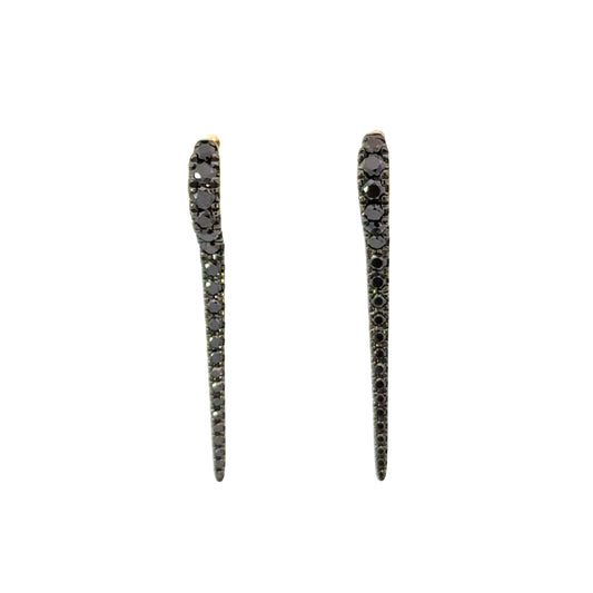 Elegant Black Diamond Spike Earrings