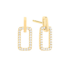 SQUARE DIAMOND DANGLE EARRINGS