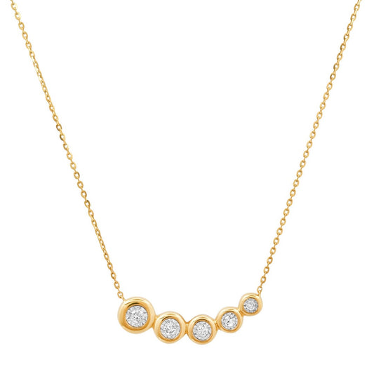 Minimalist 5 Diamond Necklace in yellow gold
