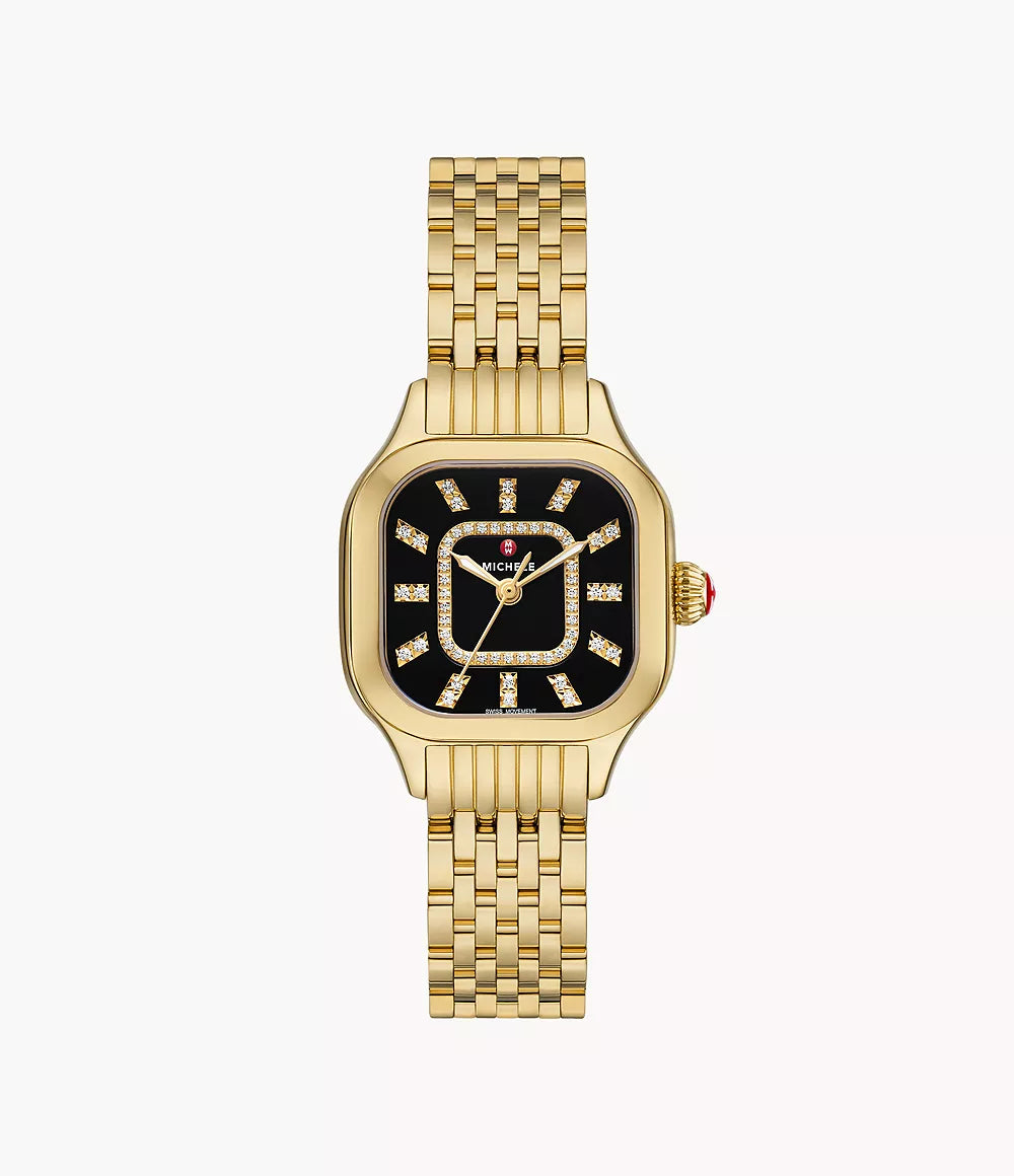 MEGGIE 18K GOLD-PLATED DIAMOND WATCH