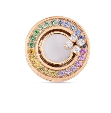 18K ROSE GOLD LOVE IN VERONA RAINBOW DISC RING