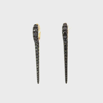 Elegant Black Diamond Spike Earrings