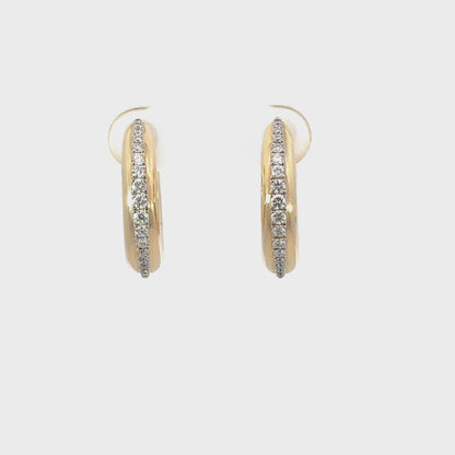Sparkling Diamond Hoop Earrings in Yellow Gold