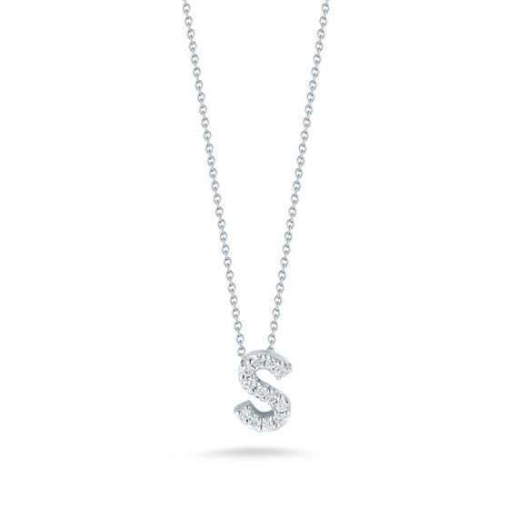 LOVE LETTER 'S' PENDANT WITH DIAMONDS