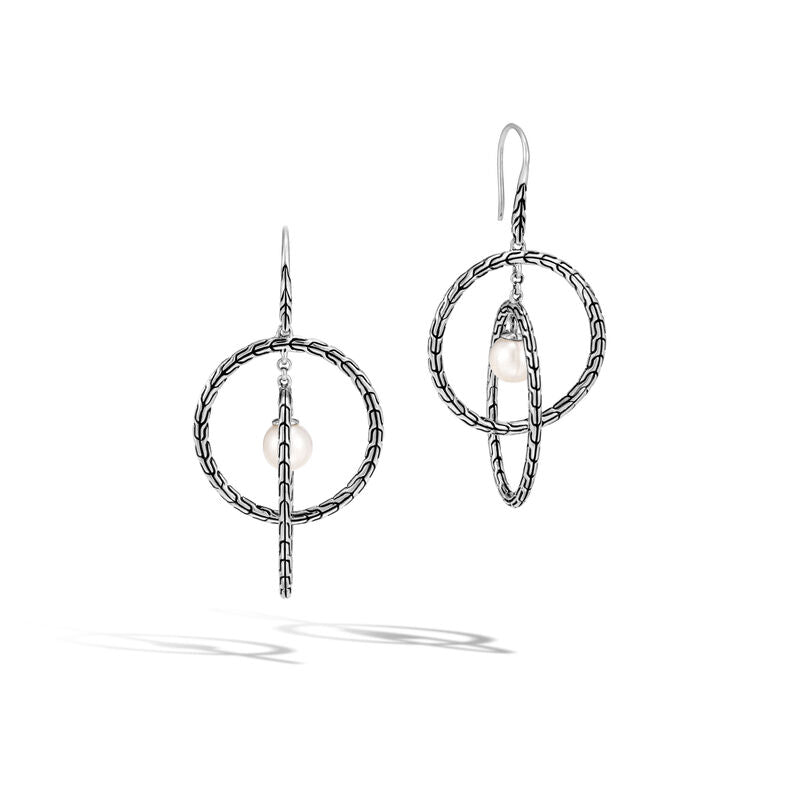 CLASSIC CHAIN DROP EARRING WITH FRESHWATER PEARL