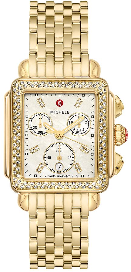DECO 18K GOLD DIAMOND WATCH