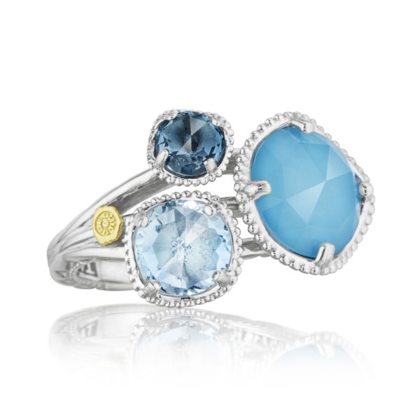 BUDDING BRILLIANCE RING FEATURING ASSORTED GEMSTONES
