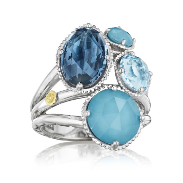 PRECIOUS CLUSTER RING FEATURING ASSORTED GEMSTONES