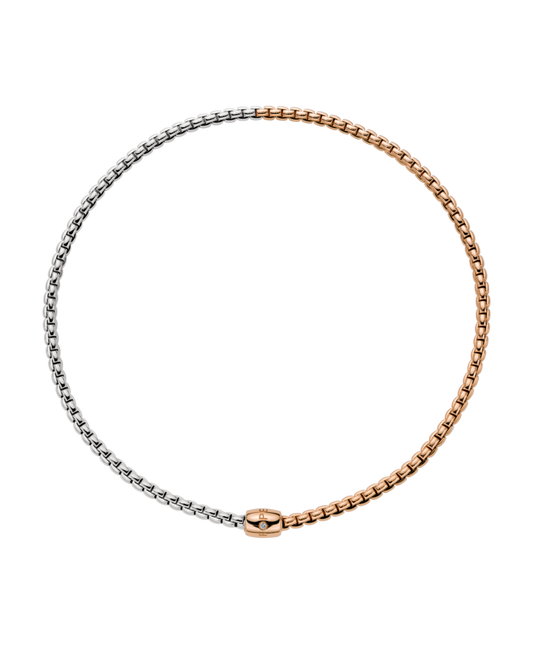 Flex'it Necklace with Bicolour Mesh and Ornamental Clasp