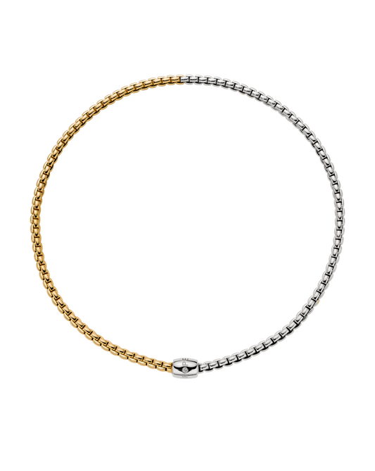 Flex'it Necklace with Bicolour Mesh and Ornamental Clasp