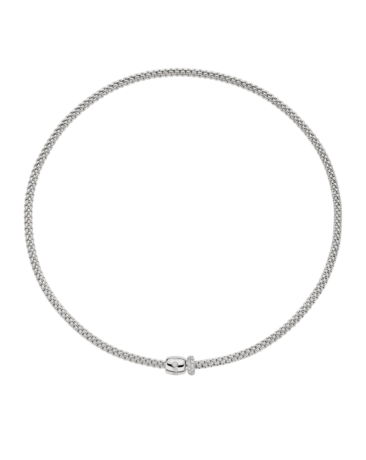 Flex'it Necklace with Ornamental Clasp and Diamond Pavé