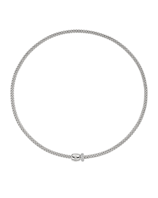 Flex'it Necklace with Ornamental Clasp and Diamond Pavé
