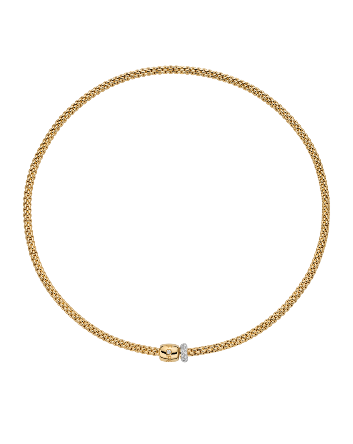 Flex'it Necklace with Ornamental Clasp and Diamond Pavé