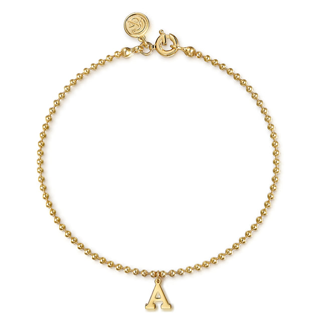 14K Yellow Gold Bujukan Initial A Bracelet