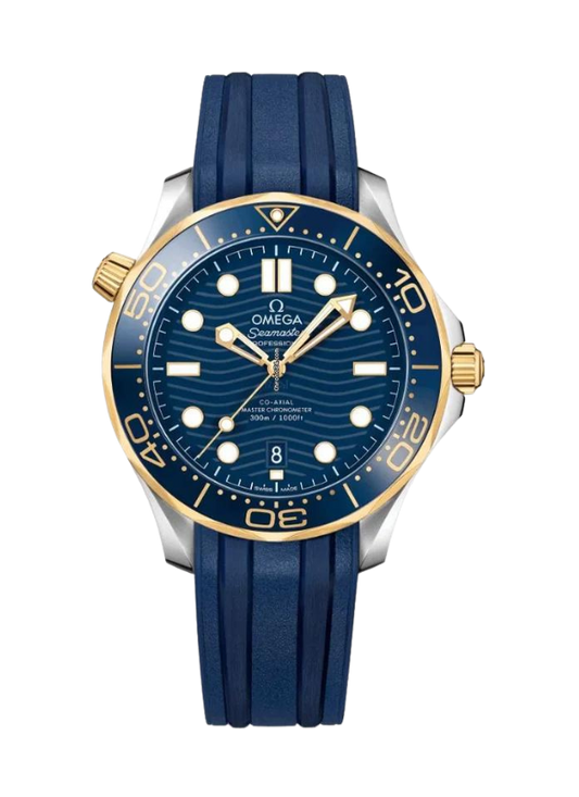 SEAMASTER DIVER 300M 42 MM, STEEL ‑ YELLOW GOLD ON RUBBER STRAP