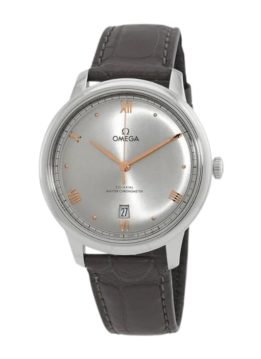 DE VILLE PRESTIGE 40 MM, STEEL ON LEATHER STRAP