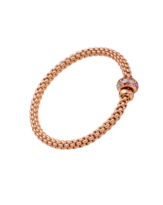 Flex'it bracelet with diamonds and pink sapphires