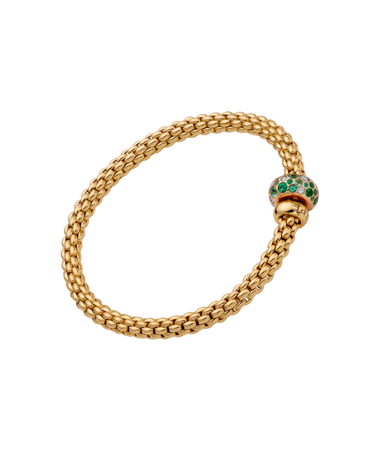 Flex'it bracelet with diamonds and emeralds