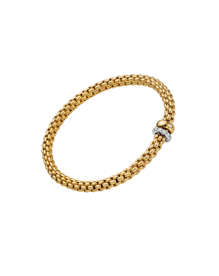 Flex'it bracelet with a double rondel and diamond pav�