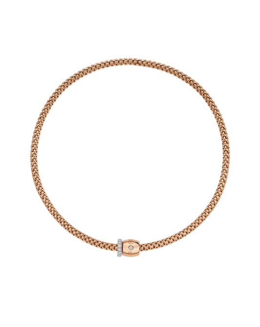 Flex'it necklace with ornamental clasp and diamond pavé