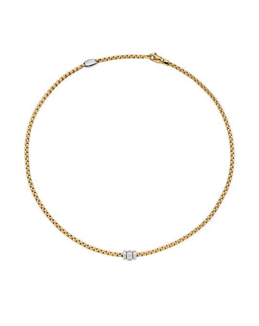 Necklace with rhombus-set diamonds
