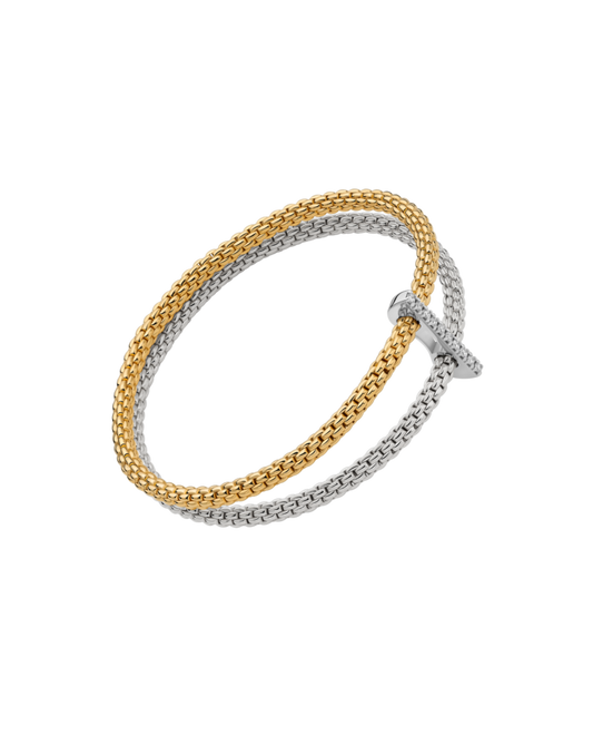 Double Mesh Bracelet with Diamond Pav�