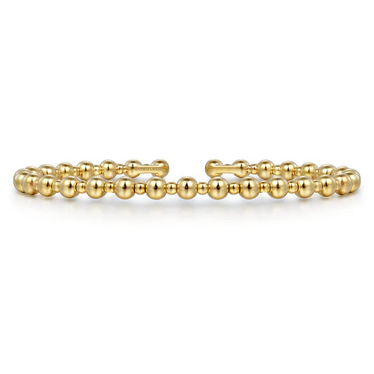 Beaded Bangle Bracelet Cuff 14K Yellow Gold Bujukan