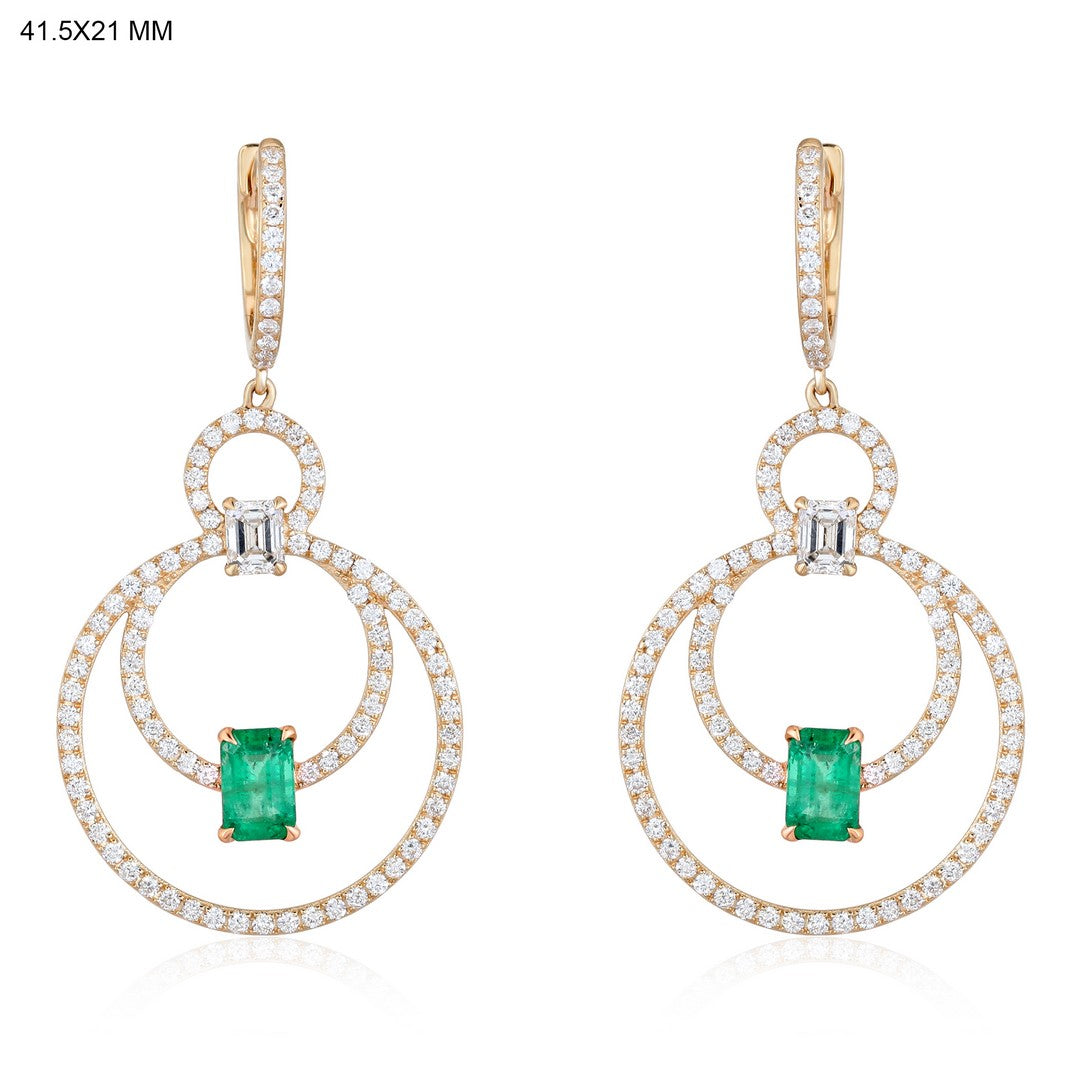 Ethereal Emerald Diamond Earrings