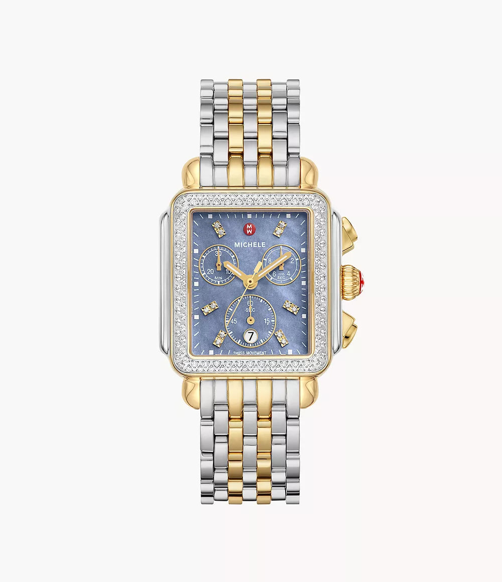 DECO TWO-TONE 18K GOLD-PLATED DIAMOND WATCH