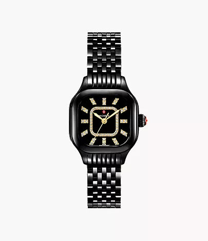 Meggie Three-Hand Black Stainless Steel Watch