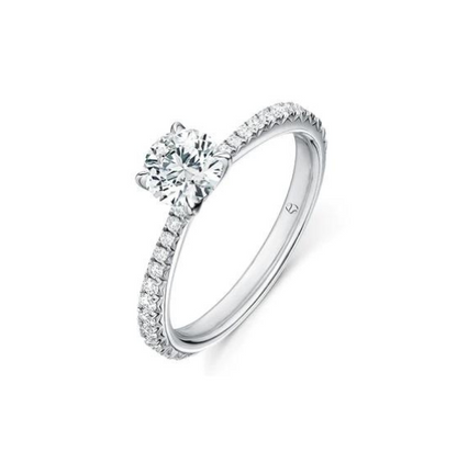 VELA SOLITAIRE RING WITH DIAMOND BAND