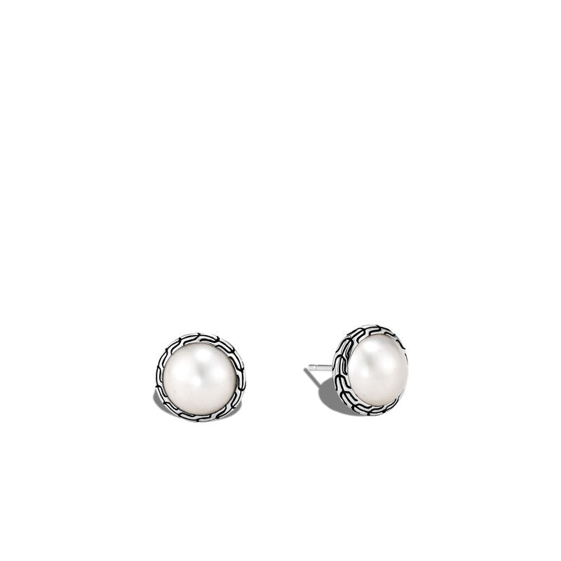 CLASSIC CHAIN STUD EARRING WITH MABE FRESHWATER PEARL - BD INC.