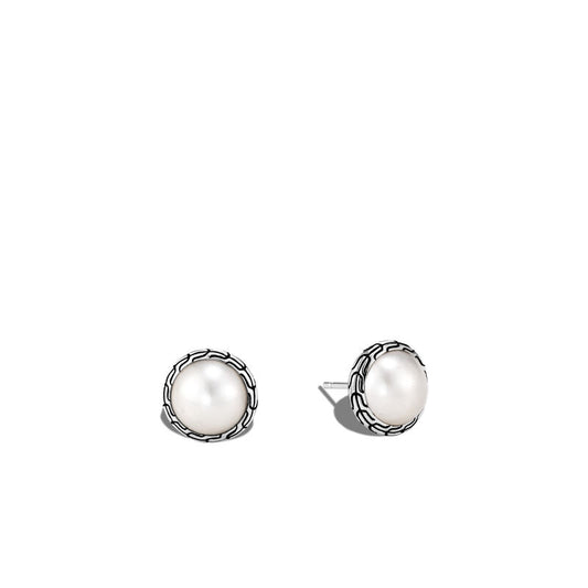 CLASSIC CHAIN STUD EARRING WITH MABE FRESHWATER PEARL - BD INC.