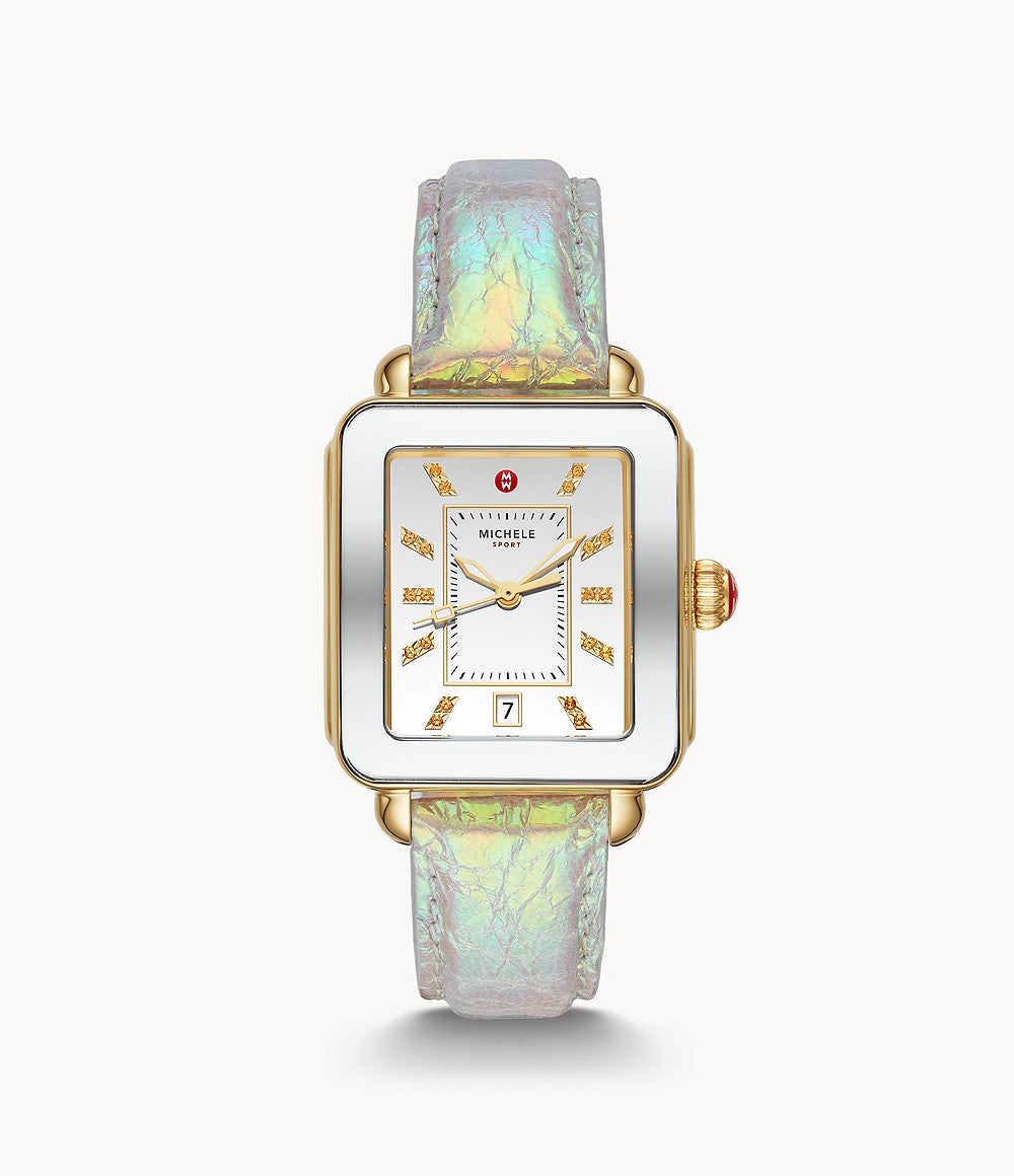 DECO SPORT TWO-TONE GOLD-TONE TOPAZ DIAL WATCH
