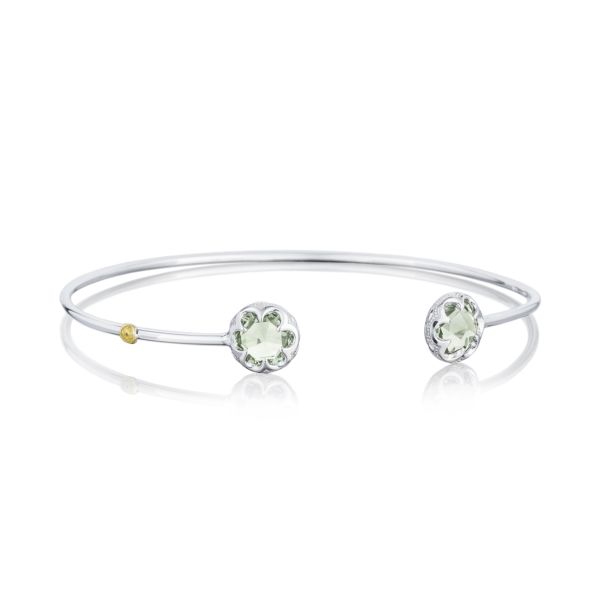 CRESCENT BEZEL CUFF FEATURING PRASIOLITE