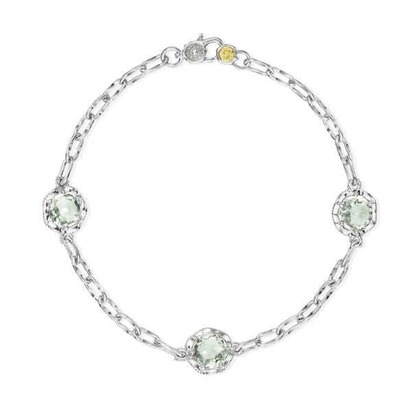 TRIPLE GEM BRACELET FEATURING PRASIOLITE