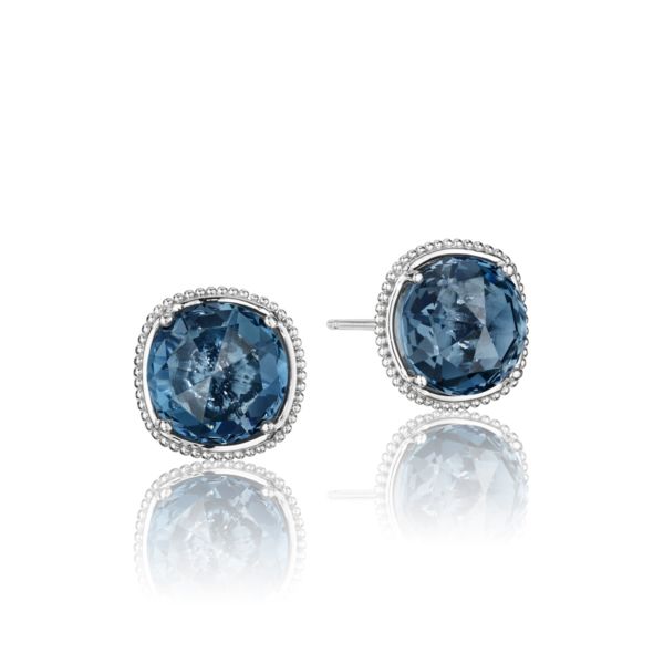 BOLD SIMPLY GEM STUD FEATURING LONDON BLUE TOPAZ