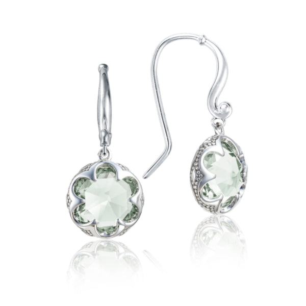 CRESCENT DROP EARRINGS FEATURING PRASIOLITE