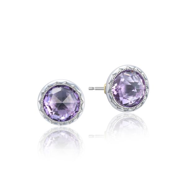 BEZEL STUDS FEATURING AMETHYST