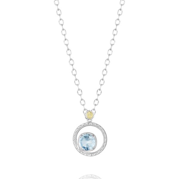SILVER BLOOM NECKLACE FEATURING SKY BLUE TOPAZ