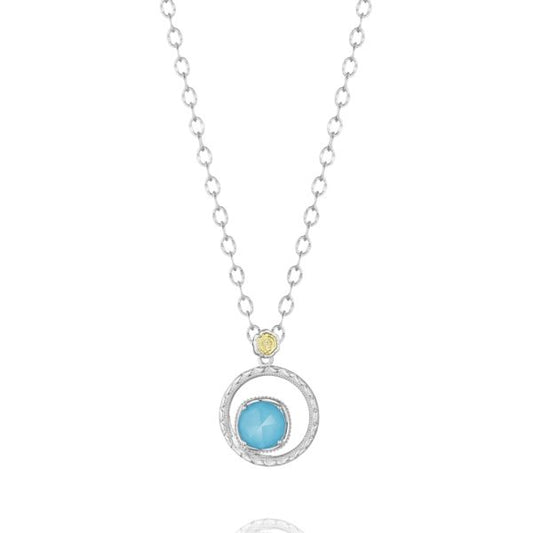 SILVER BLOOM NECKLACE FEATURING NEO-TURQUOISE