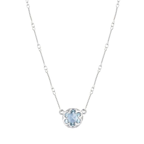 STATION LINK NECKLACE FEATURING SKY BLUE TOPAZ