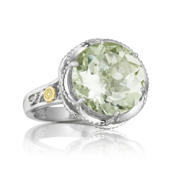 CRESCENT GEM RING FEATURING PRASIOLITE QUARTZ