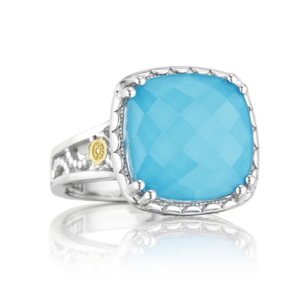 CRESCENT CEILING RING FEATURING NEO-TURQUOISE