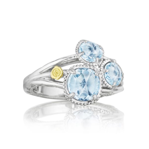 PETITE BUDDING BRILLIANCE RING FEATURING SKY BLUE TOPAZ