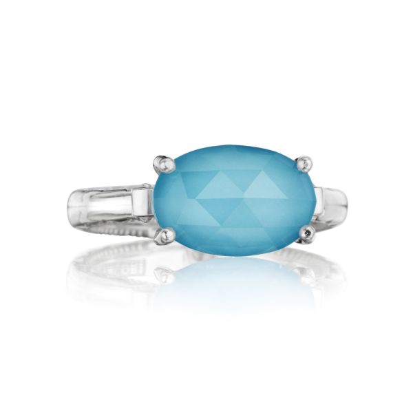 EAST-WEST OVAL RING FEATURING NEO-TURQUOISE