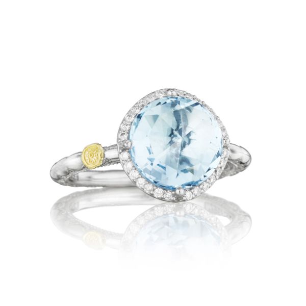 Pavé Simply Gem Ring featuring Sky PAVE SIMPLY GEM RING FEATURING SKY BLUE TOPAZ