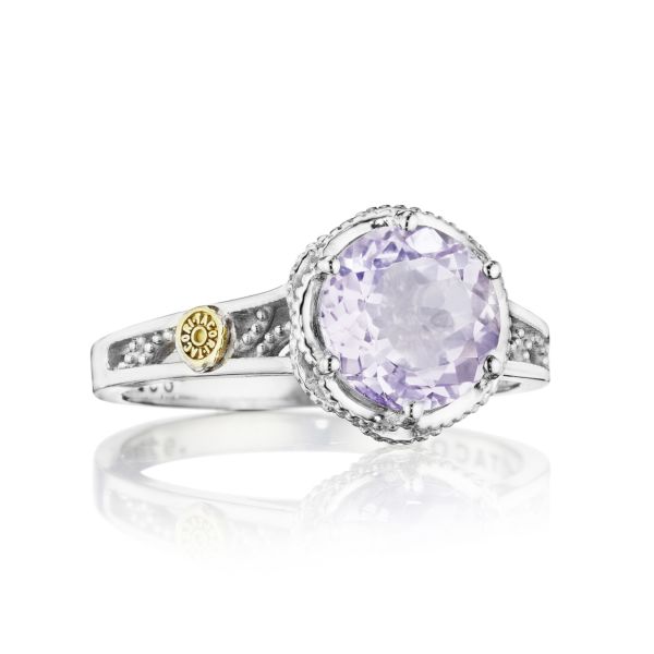 PETITE CRESCENT GEM RING FEATURING ROSE AMETHYST