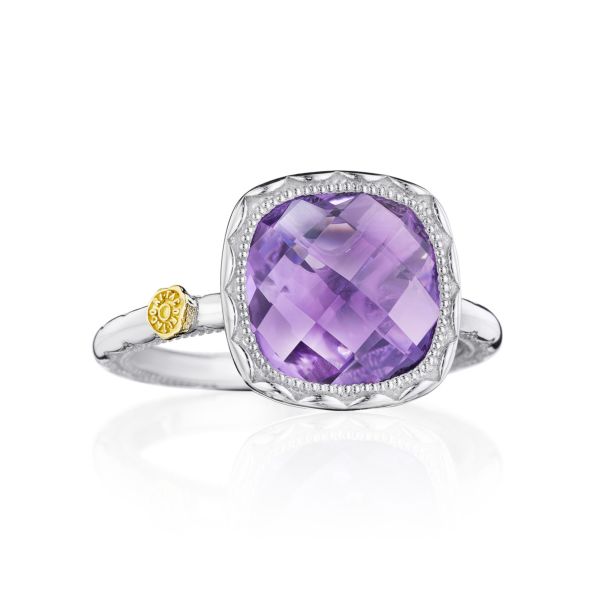 CUSHION GEM RING WITH AMETHYST